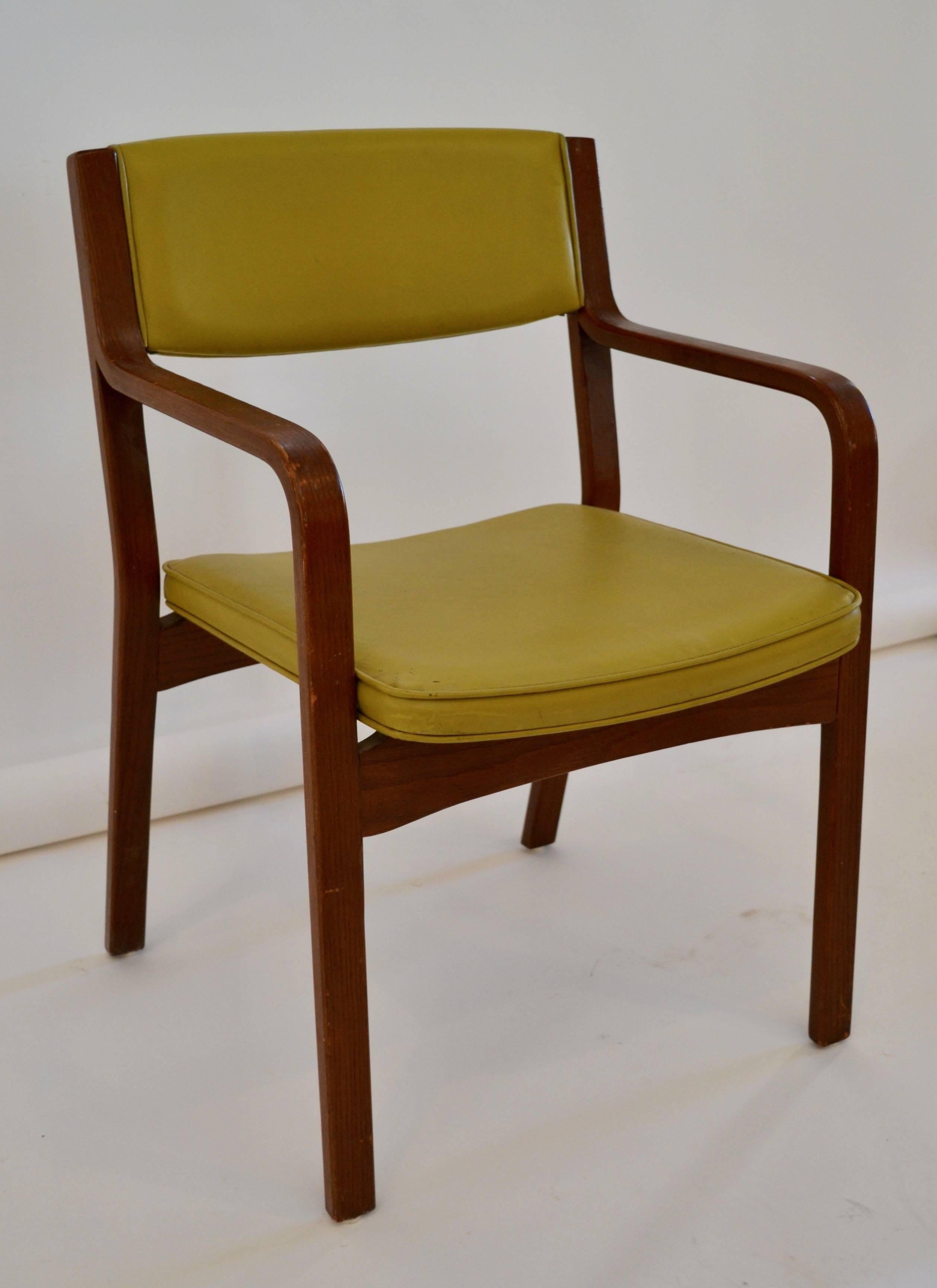 Set of Four Vinyl and Bentwood Thonet Armchairs 1