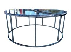 Lucite and Stainless Steel "Aro" Coffee Table by Amparo Calderon Tapia, Signed