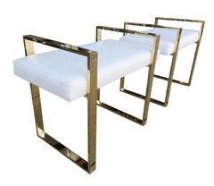 Pair of Charles Hollis Jones Benches in Polished Brass