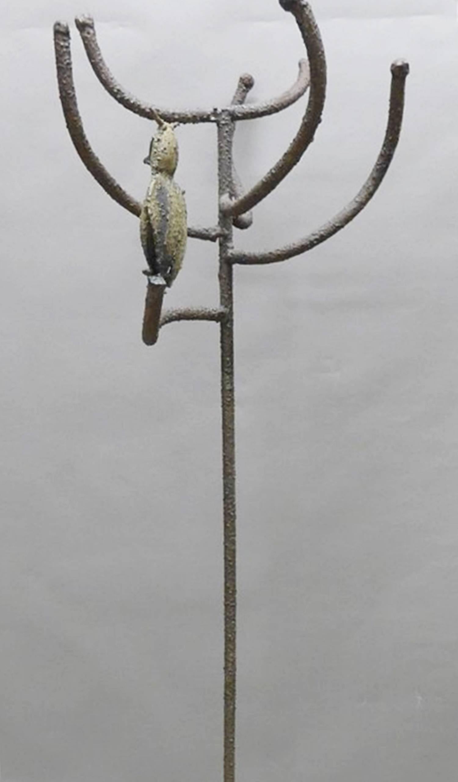 Metal Mid-Century Modern Brutalist Style Coat Hanger Bronze Sculpture