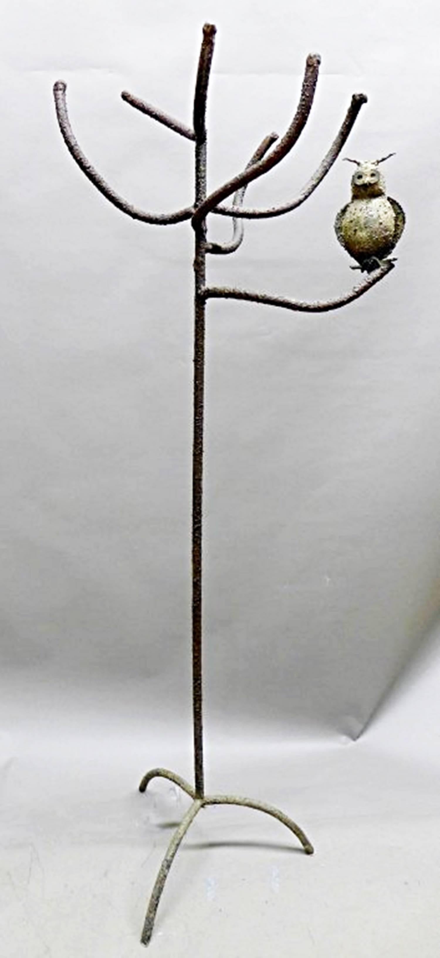 Mid-Century Modern Brutalist Style Coat Hanger Bronze Sculpture 2