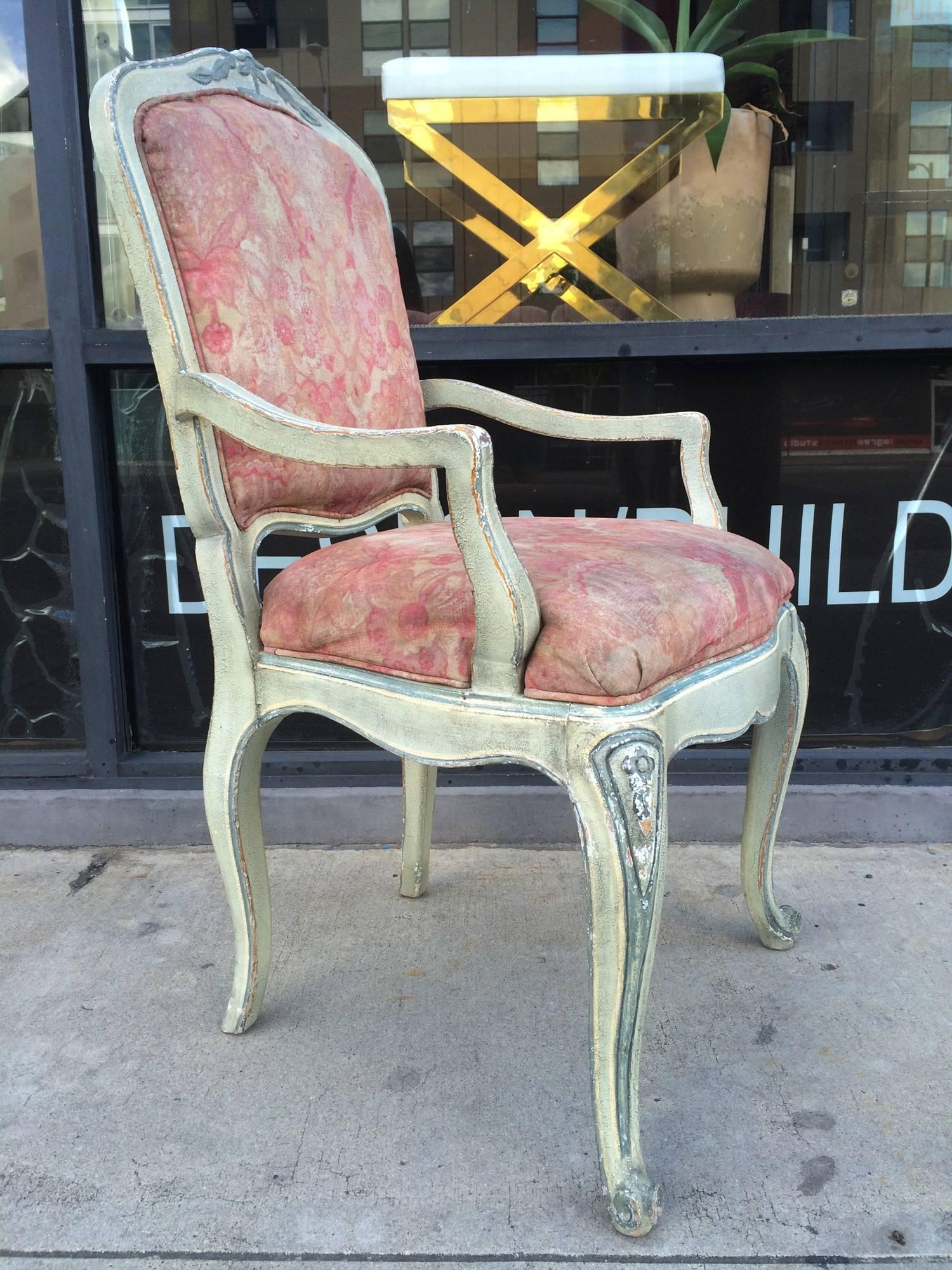 Set of Six Rococo Style Armchairs Designed & Manufactured by Baker Furniture In Good Condition In Los Angeles, CA