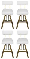Set of Four Brass Barstools by Charles Hollis Jones