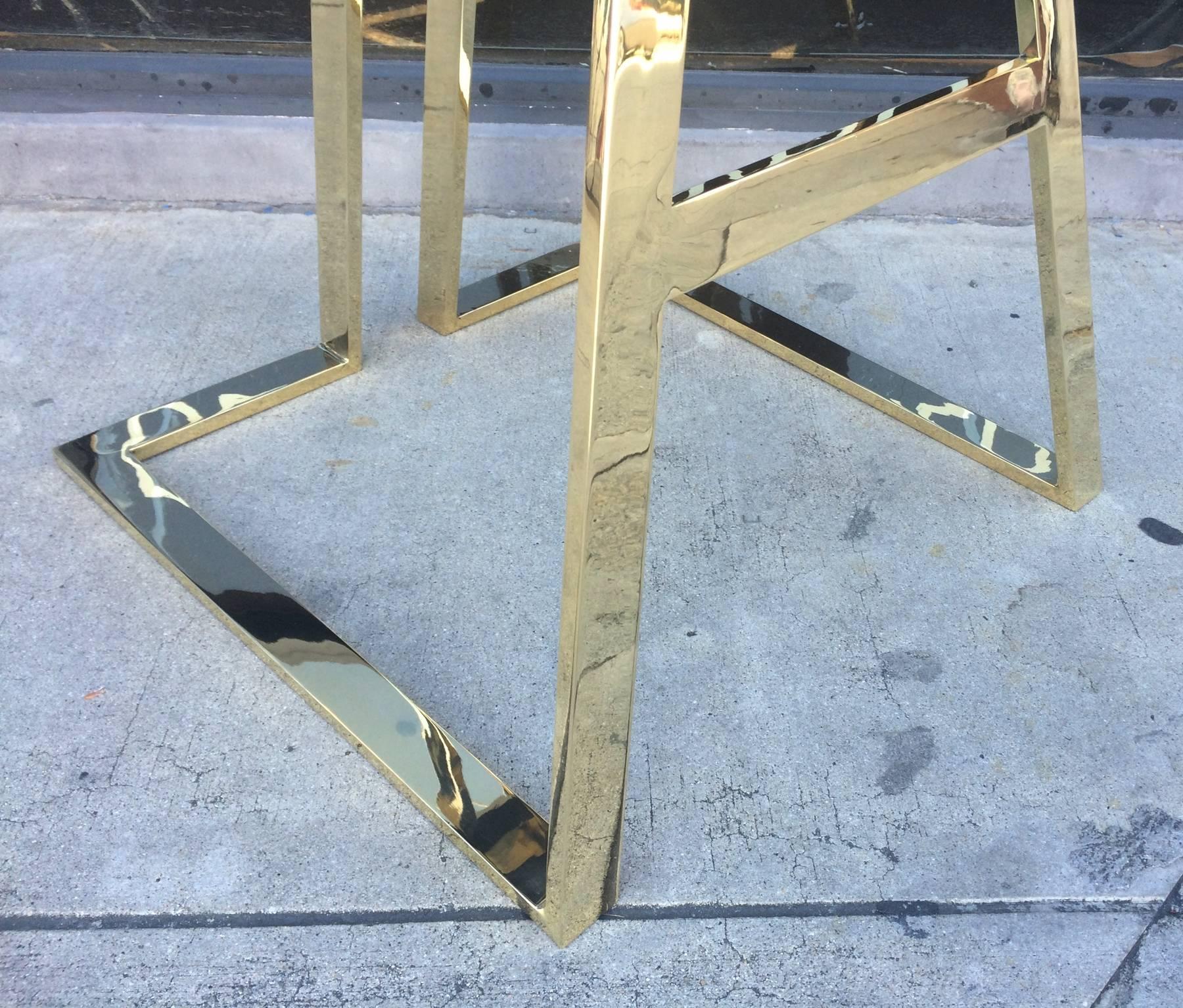 Set of Four Brass Barstools by Charles Hollis Jones For Sale 2