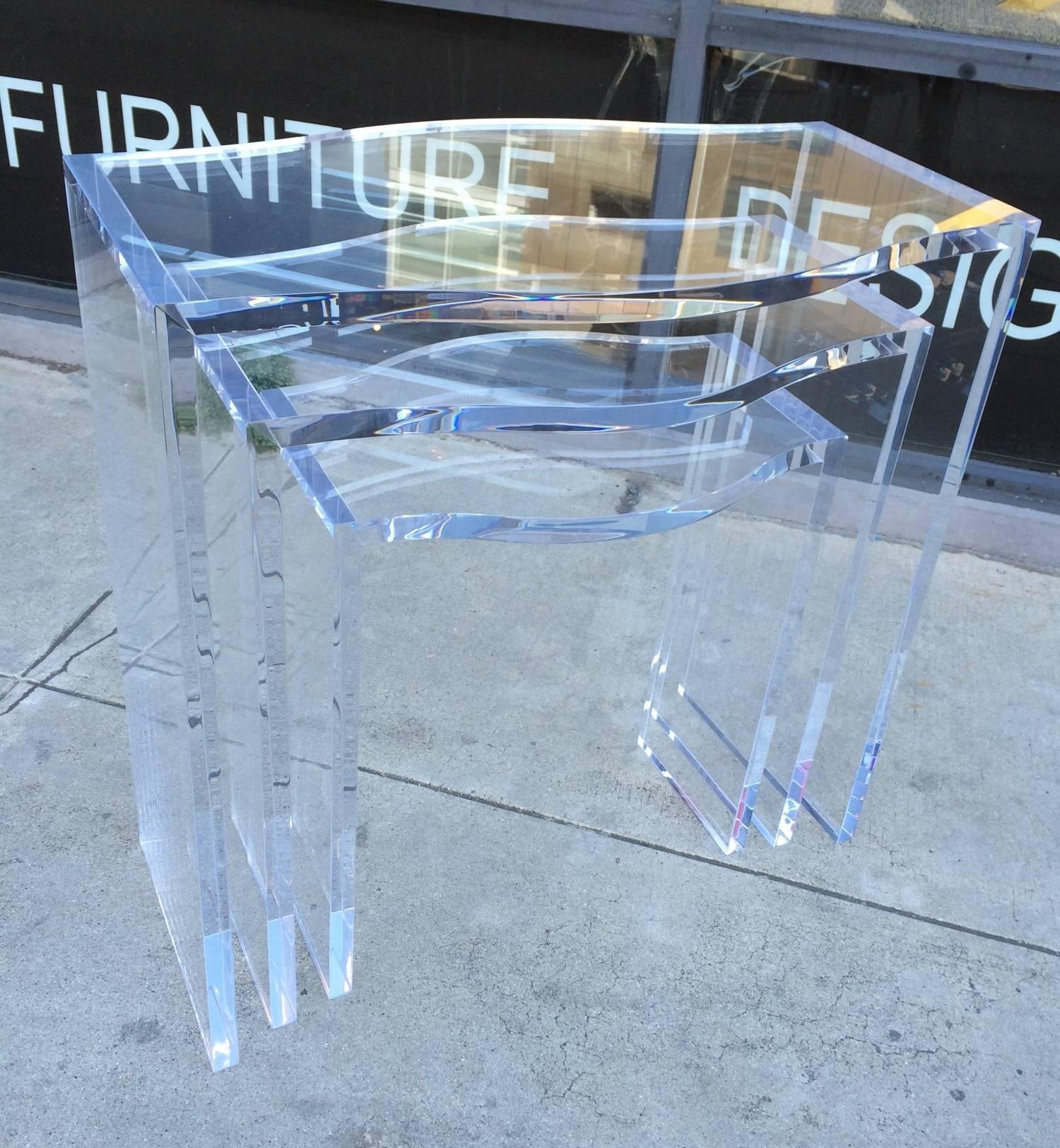 American Lucite Nesting Tables by Charles Hollis Jones, from the 