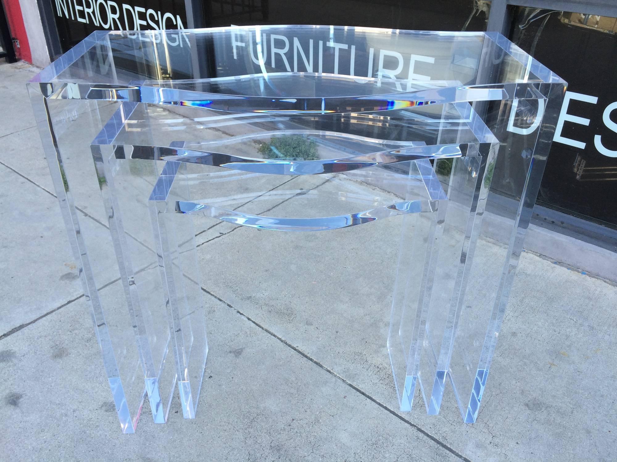 Lucite Nesting Tables by Charles Hollis Jones, from the 
