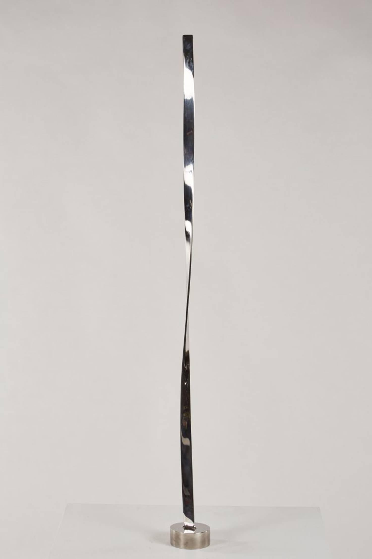 Mid-Century Modern Stainless Steel Sculpture by Elijah David Herschle, Signed and Dated For Sale