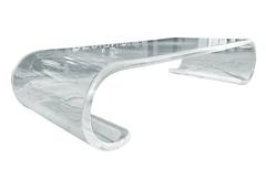 "Scroll" Lucite Coffee Table with Bull-Nose Edges by Amparo Calderon Tapia