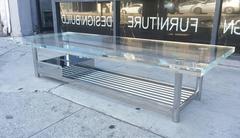 Limited Edition "Marion" Coffee Table in Stainless Steel and Lucite by J. Blake