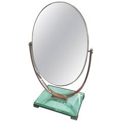 Charles Hollis Jones Vanity Mirror in Polished Nickel and Lucite 2