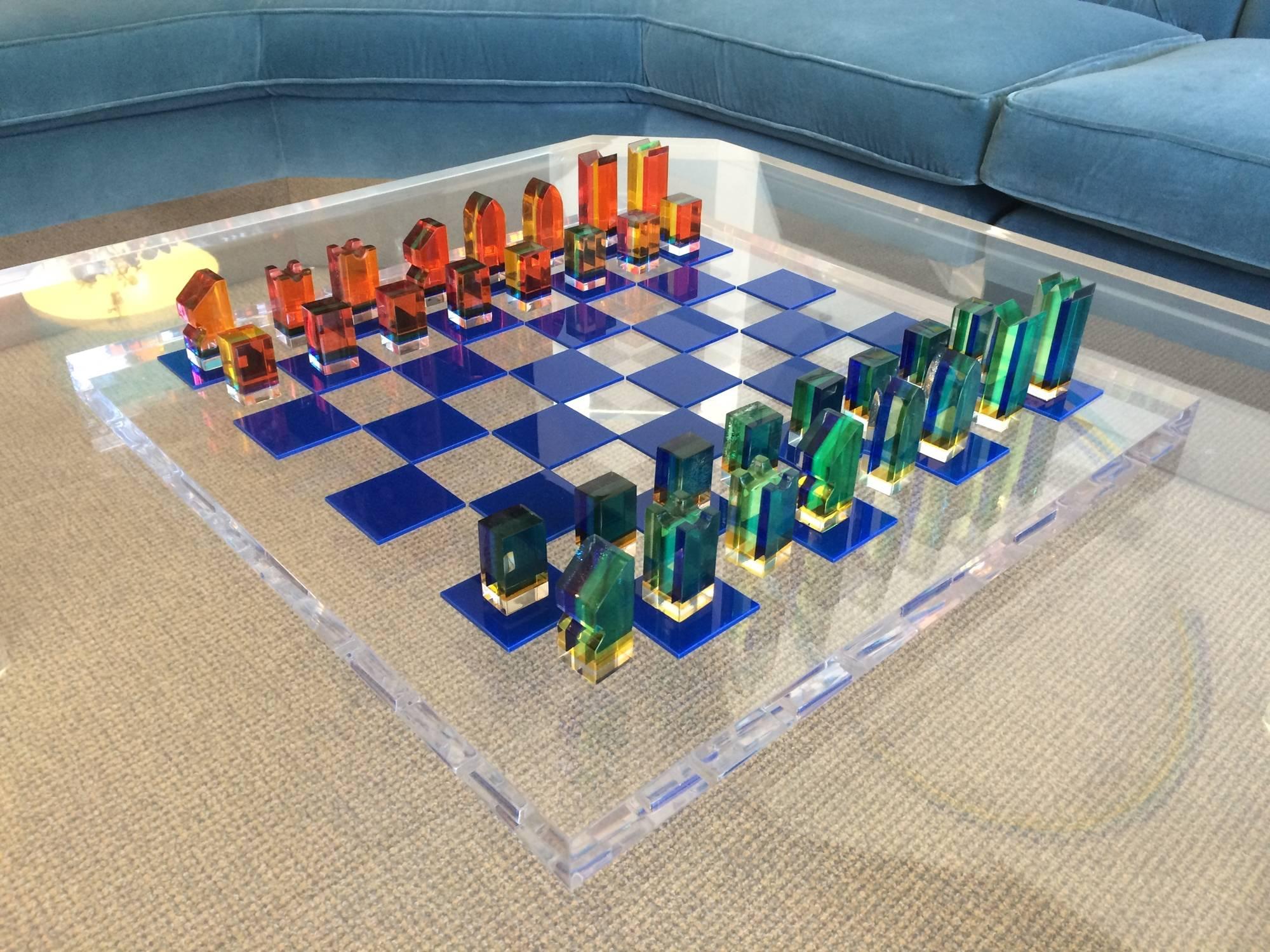 lucite chess board