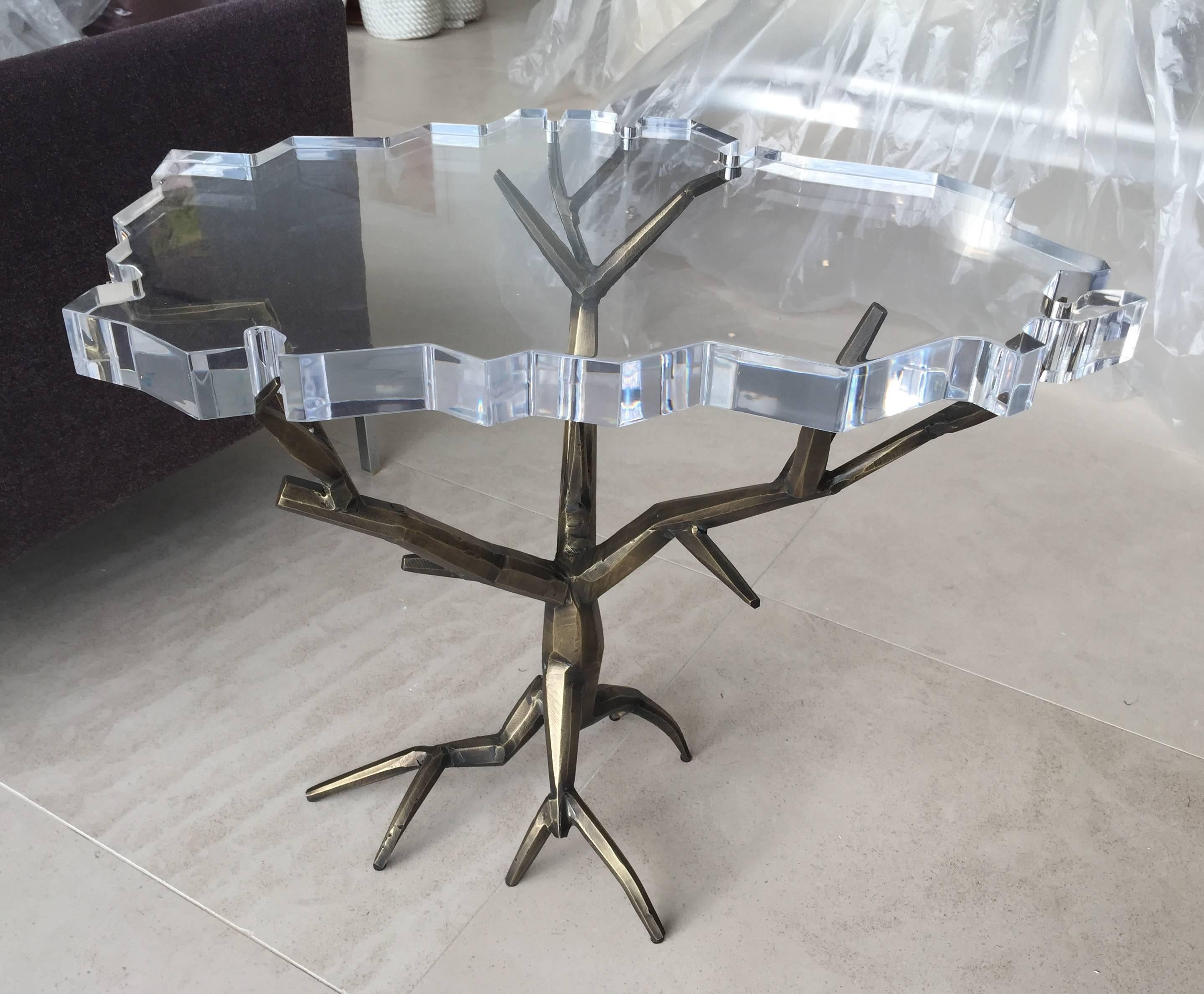 Modern One of a Kind Bronzed Side Table by Amparo Calderon Tapia For Sale