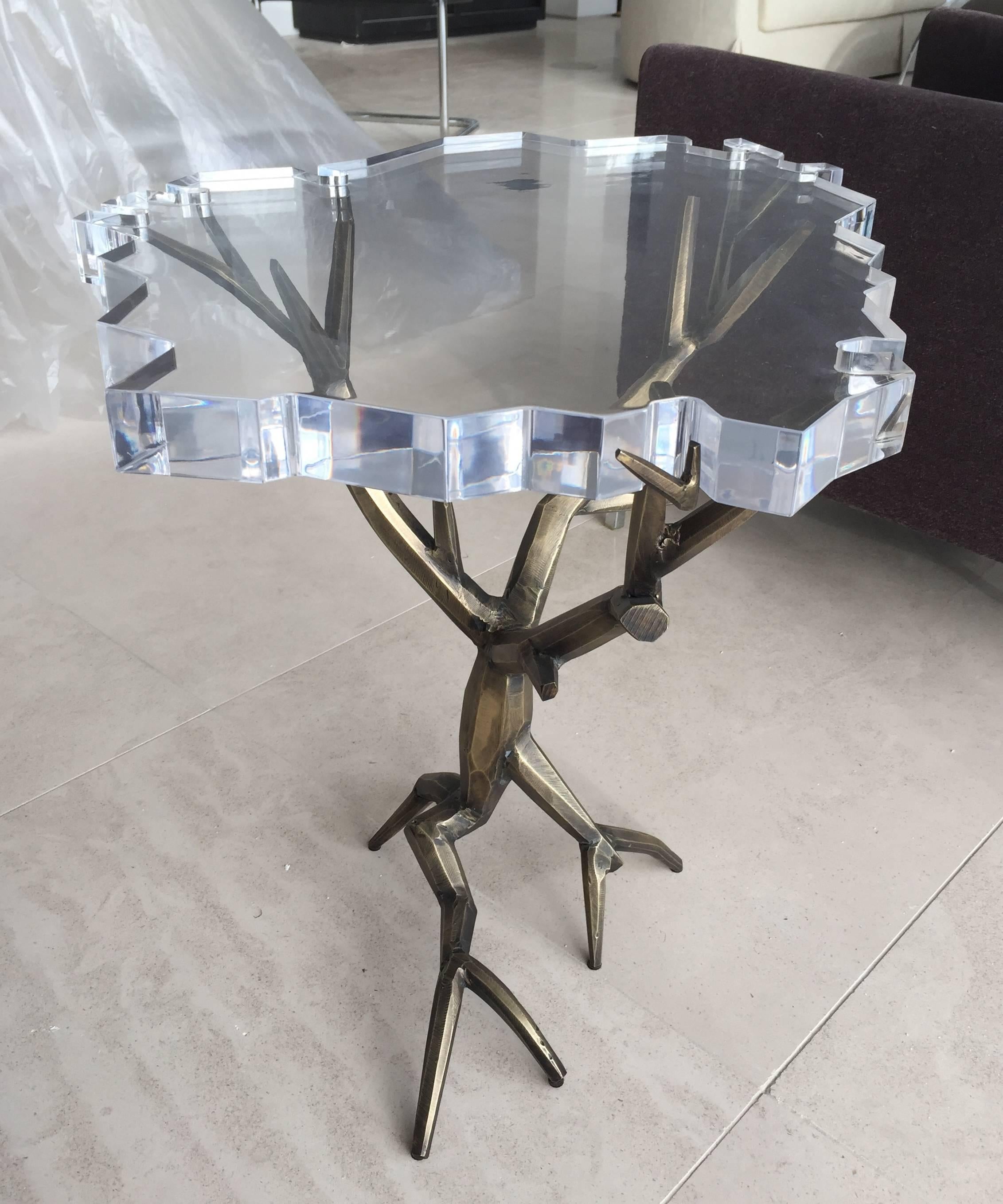 American One of a Kind Bronzed Side Table by Amparo Calderon Tapia For Sale