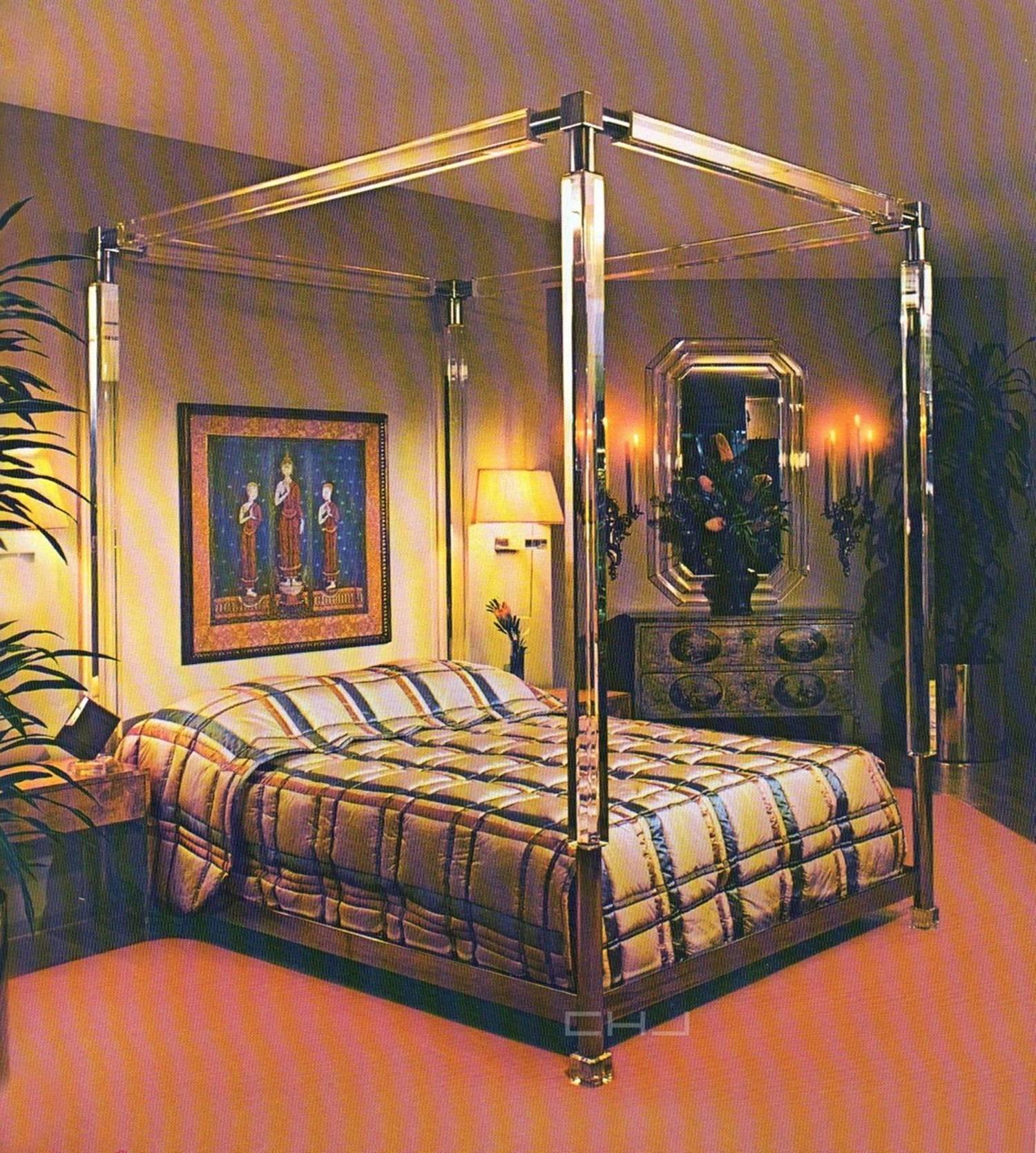 Charles Hollis Jones „Stallone“-Bett aus Lucite und Nickel (Moderne der Mitte des Jahrhunderts) im Angebot