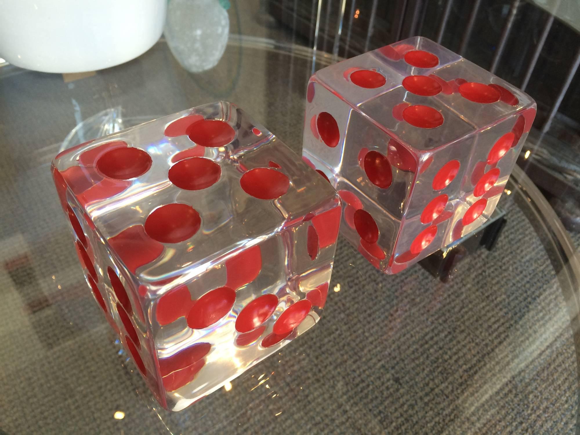 20th Century Oversized Dice Sculpture with Red Dots by Charles Hollis Jones For Sale