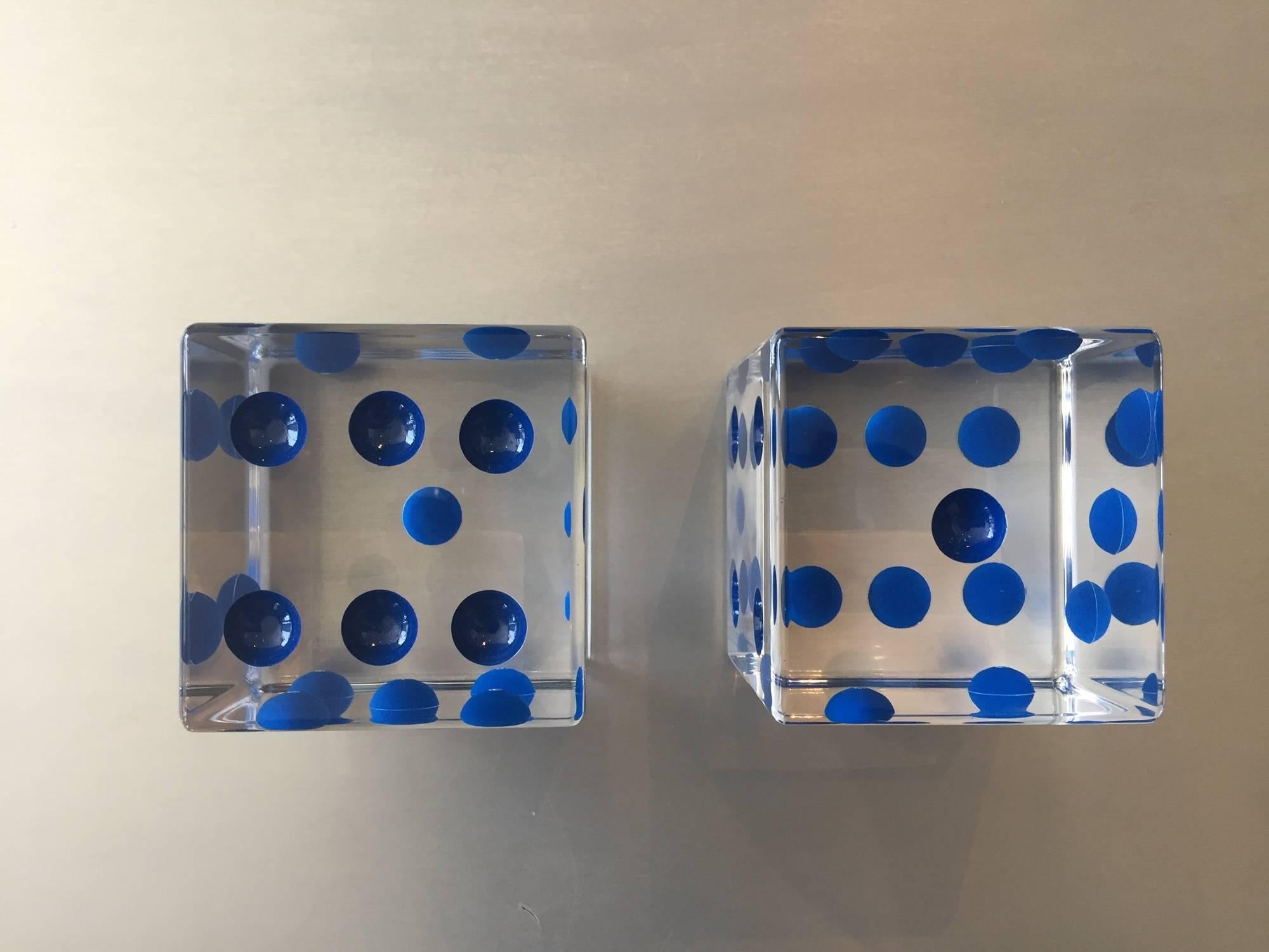 Oversized Dice Sculpture with Blue Dots by Charles Hollis Jones In Good Condition In Los Angeles, CA