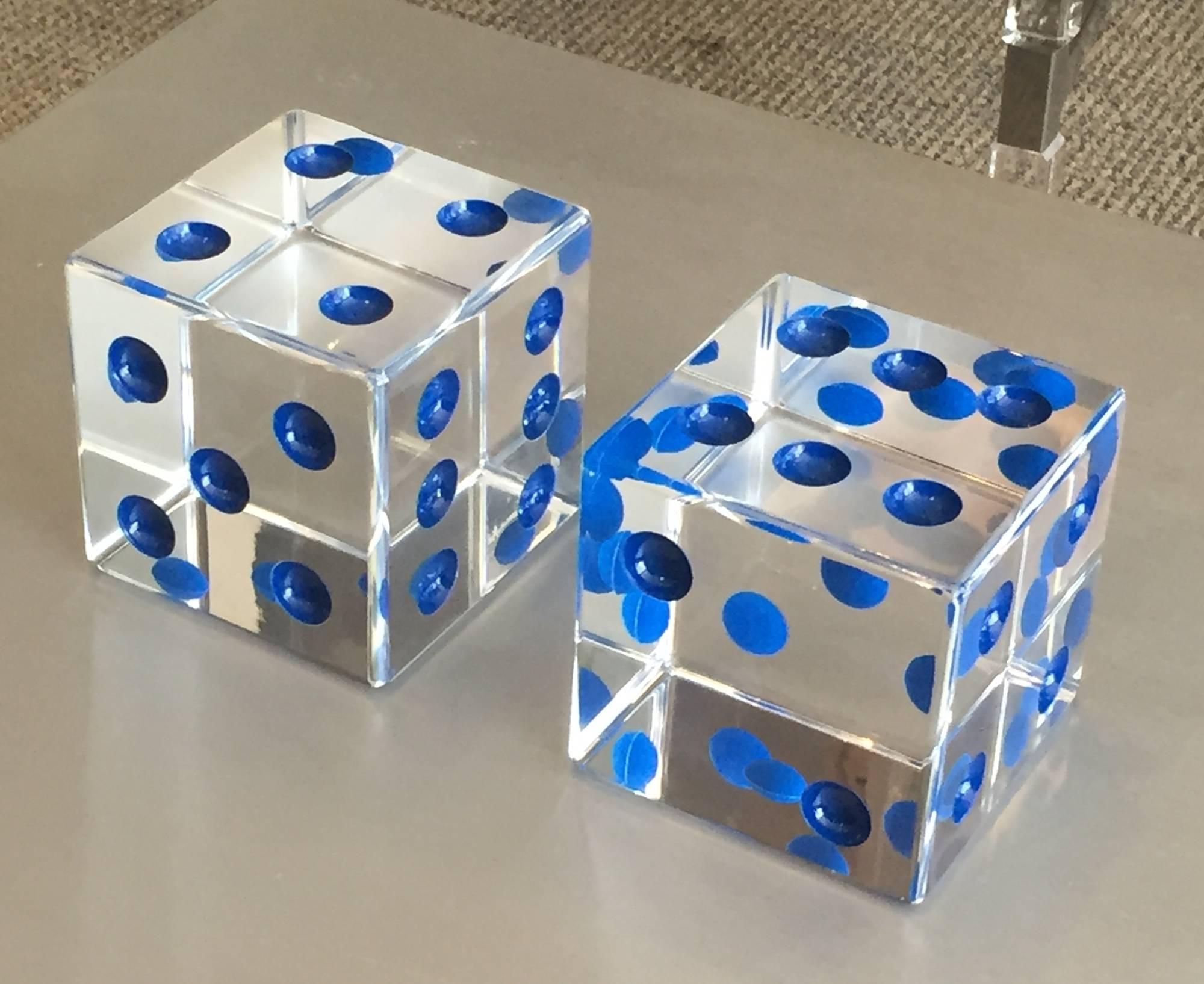 Oversized Dice Sculpture with Blue Dots by Charles Hollis Jones 1