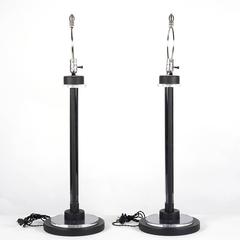 Lucite and Black Enamel Table Lamps by Charles Hollis Jones, circa 1960s