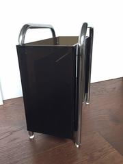 Stainless Steel and Lucite Magazine Holder by Charles Hollis Jones
