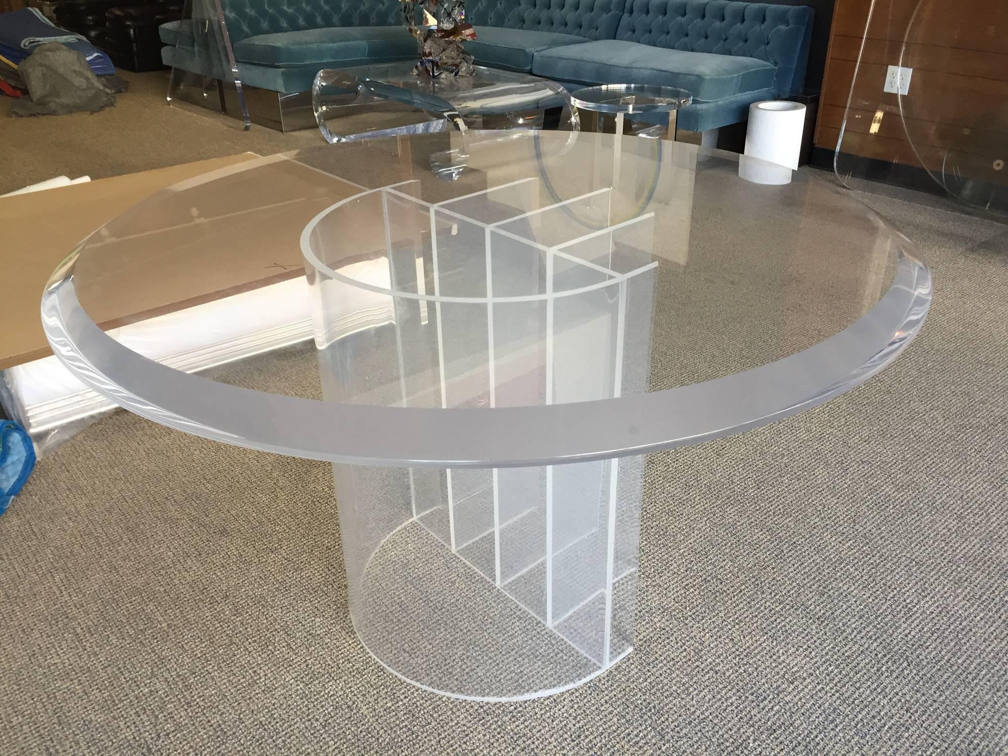 Hand-Crafted Lucite Dining Table by Charles Hollis Jones, 