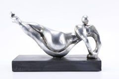 Attila Tivadar Cast Stone Sculpture "Modern Yoga"