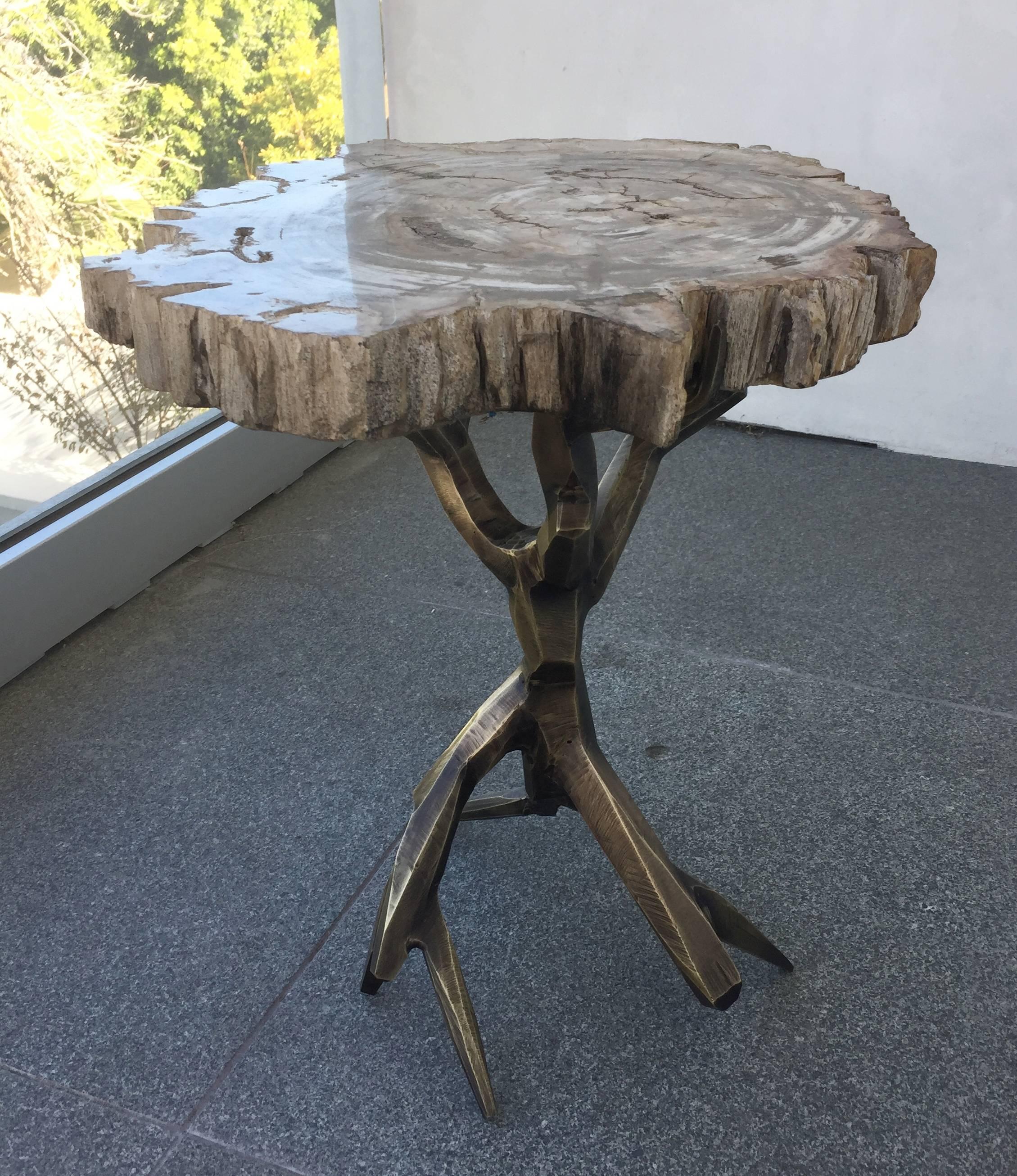 One of a Kind Bronzed Side Table by Amparo Calderon Tapia For Sale 3