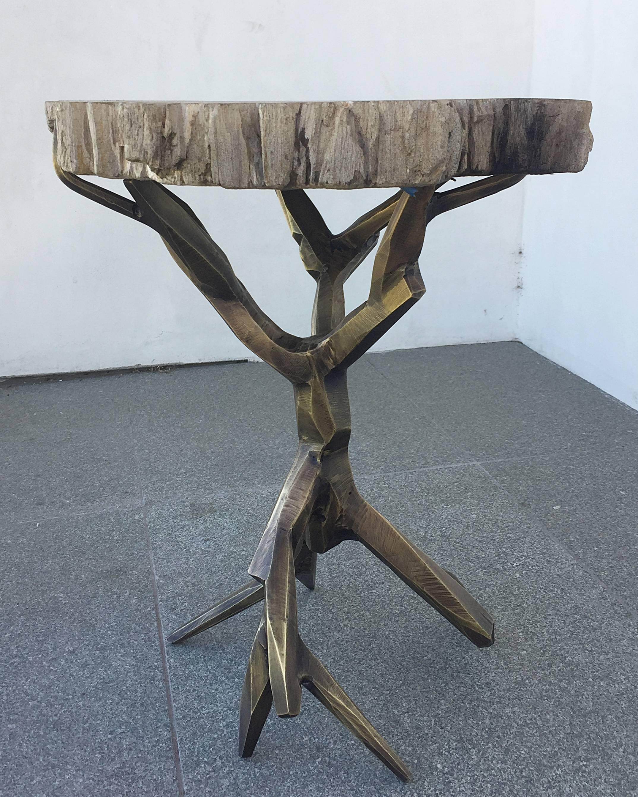 One of a Kind Bronzed Side Table by Amparo Calderon Tapia For Sale 1