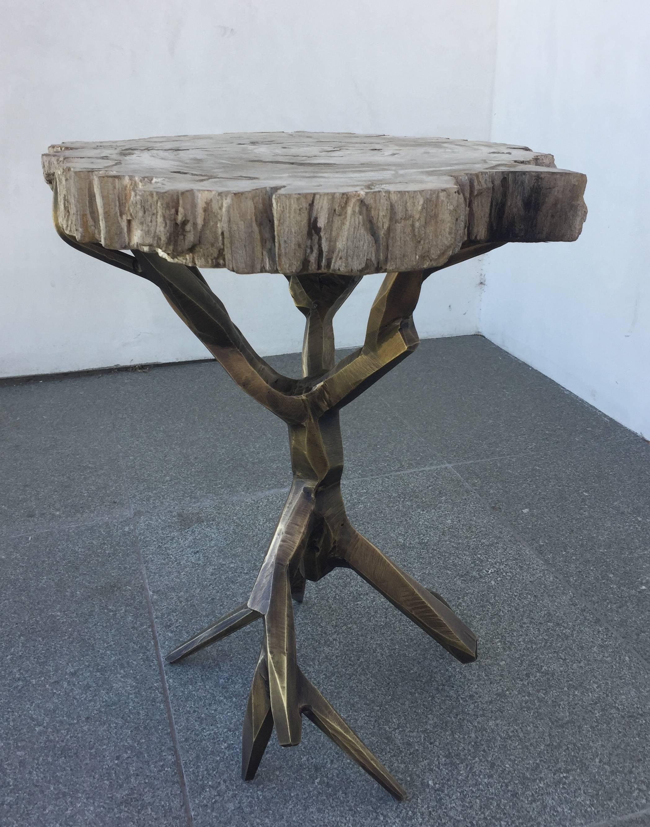 Brass One of a Kind Bronzed Side Table by Amparo Calderon Tapia For Sale