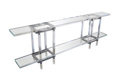 Console Table in Nickel and Lucite by Charles Hollis Jones