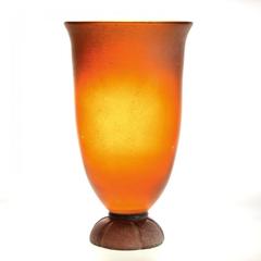 Pair of Large Karl Springer Murano Scavo Glass Table Lamps, Signed