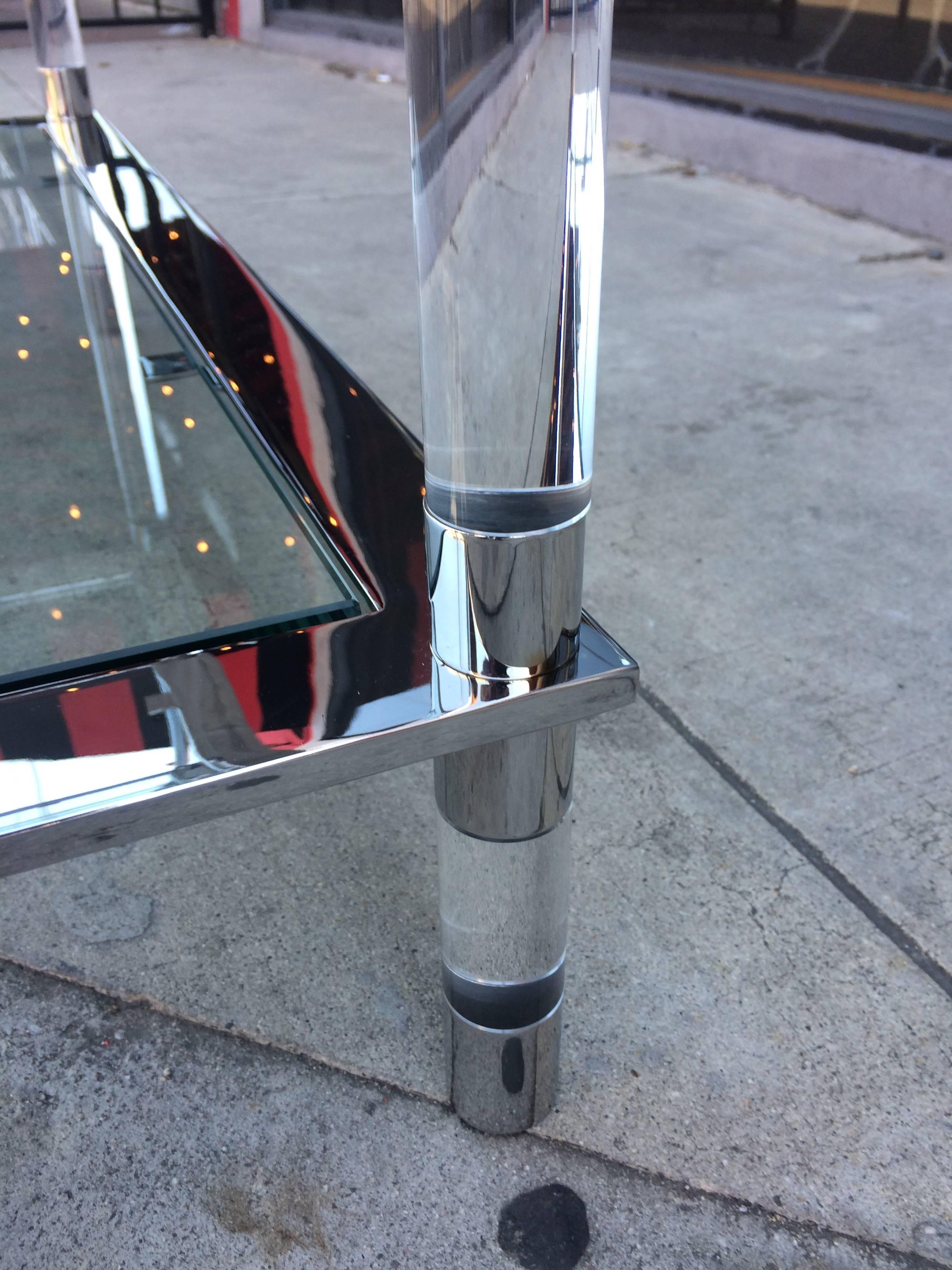 Lucite & Stainless Steel Etagere By Amparo Calderon Tapia In Excellent Condition For Sale In Los Angeles, CA