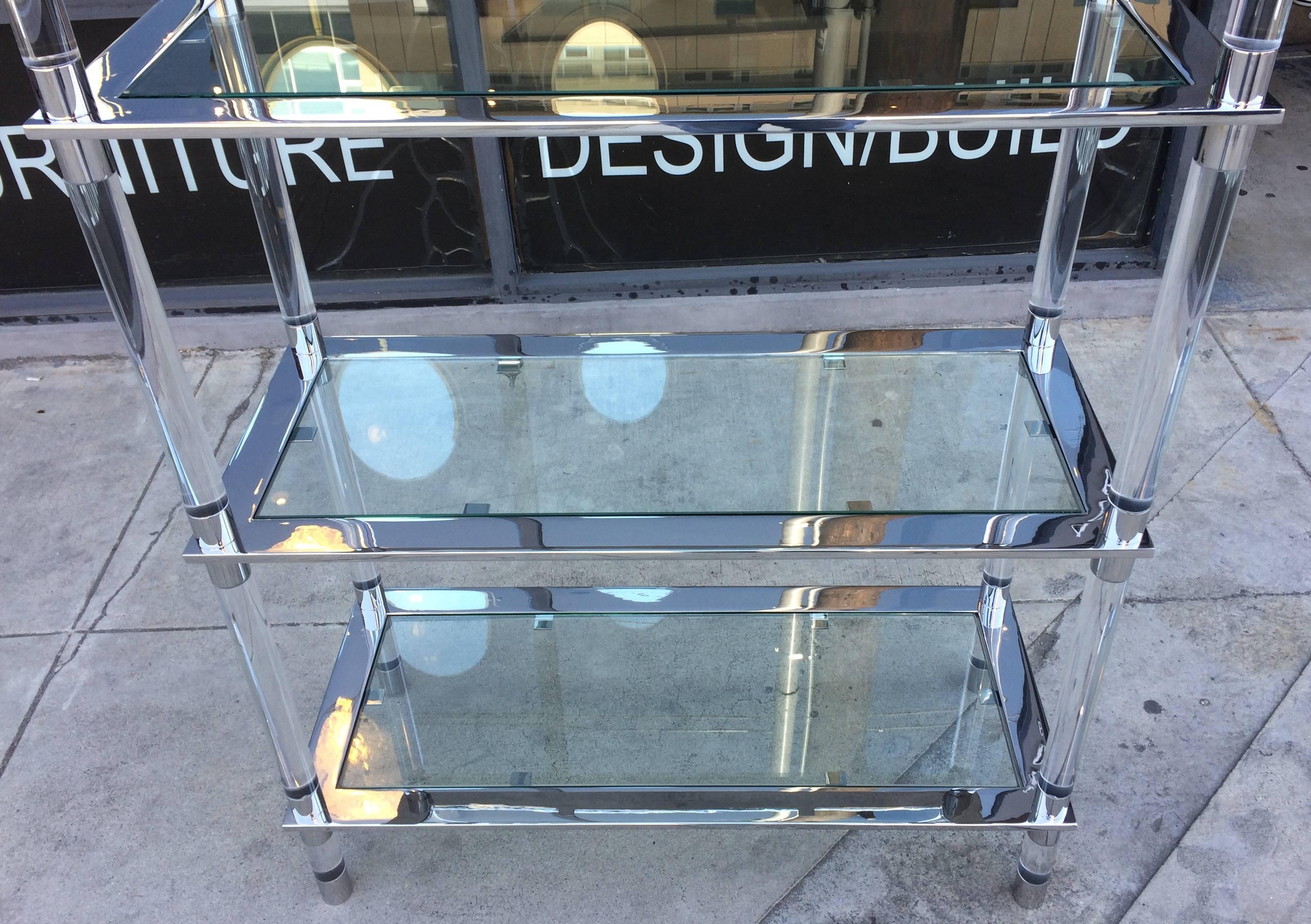 Lucite & Stainless Steel Etagere By Amparo Calderon Tapia For Sale 2