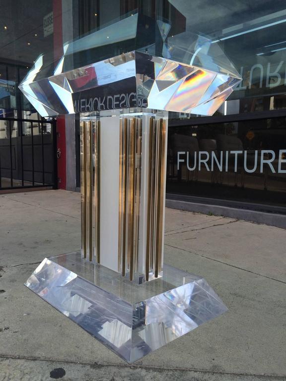 Outstanding Lucite and Brass Dining Table at 1stDibs