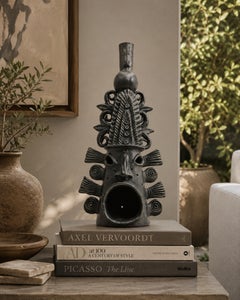 Barro Negro Sculpture by Doña Rosa of Coyotepec Oaxaca, Hand-Signed, Mexican Art
