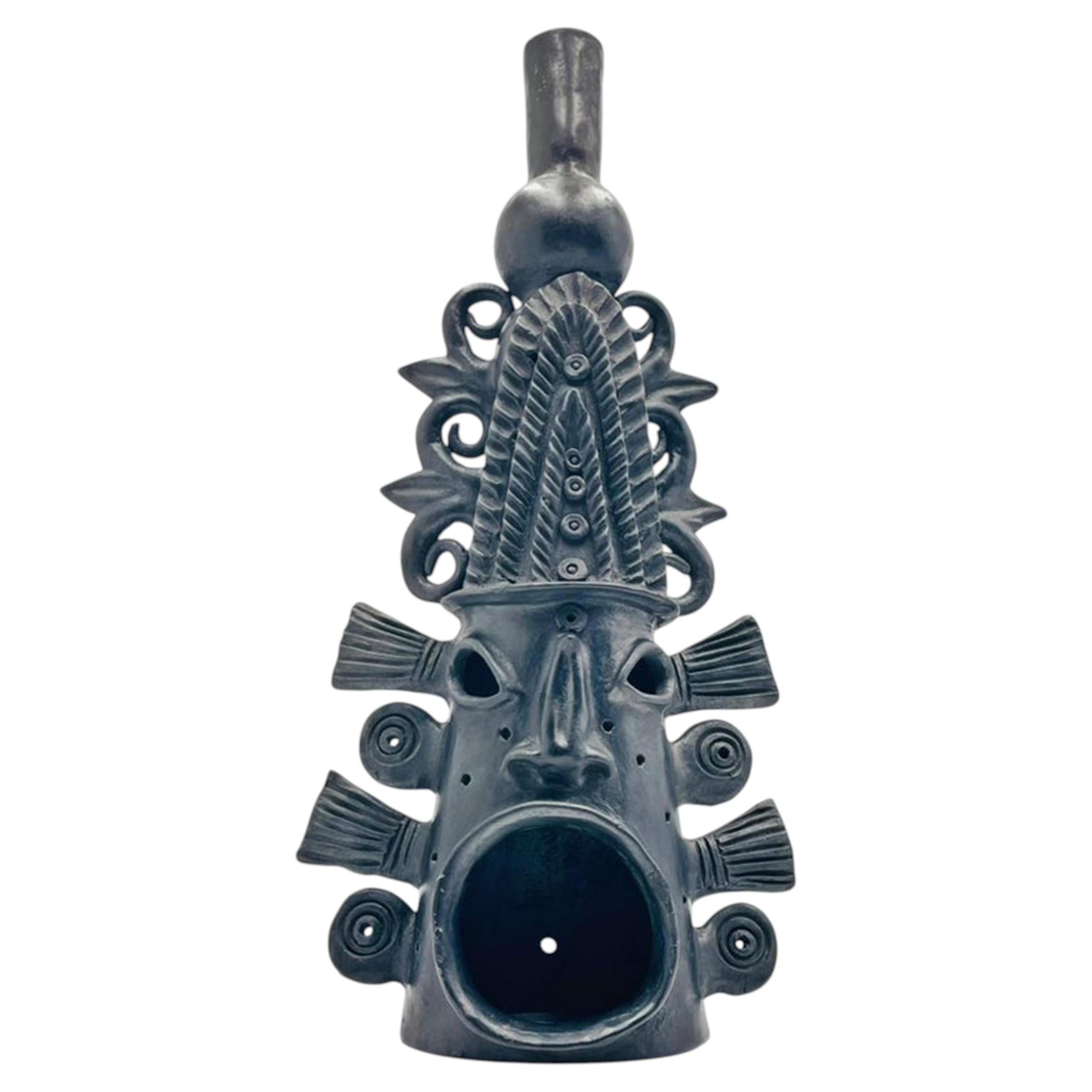 Scultura Barro Negro di Doña Rosa di Coyotepec Oaxaca, firmata a mano, Arte Messicana in vendita