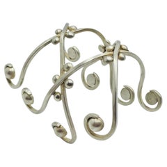 Los Castillo Taxco Sterling Silver Modernist Cuff Bracelet, Mexican Modernism