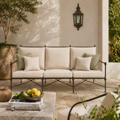 Stunning Aluminum Outdoor Sofa by Restoration Hardware, Modern Seating