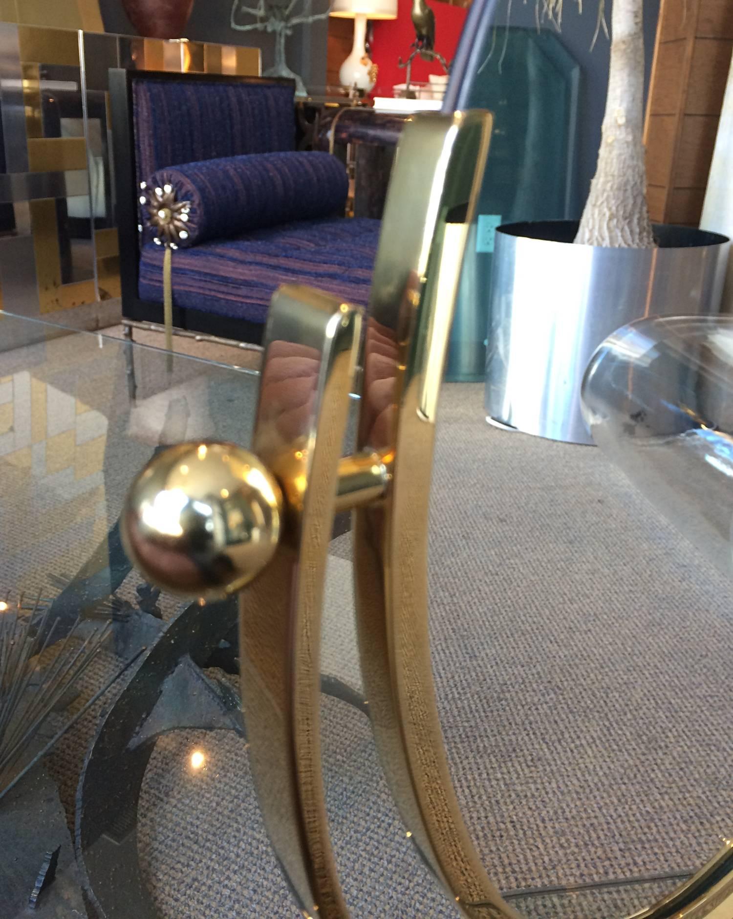 Mid-20th Century  Charles Hollis Jones Vanity or Table Mirror in Polished Brass