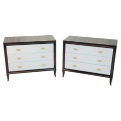 Coppia di cassettiere a 3 cassetti con ferramenta in ottone di Century Furniture