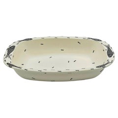 Emilia Castillo Vintage Porcelain & Pure Silver Serving Bowl, Mexican Modern