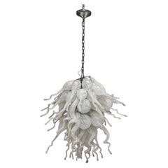 Large Vintage Murano Hand Blown Glass Chandelier, Italian Modern Lighting