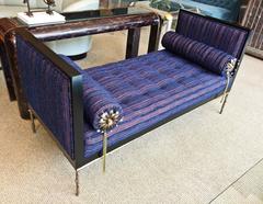 Custom Designed Daybed with Flora Inspired Base in Solid Bronze