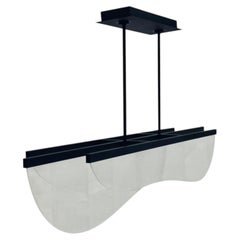 Sean Lavin "Nyra" Linear Pendant for Visual Comfort, Black Metal & Acrylic