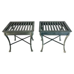 Pair of Restoration Hardware "Antibes" Aluminum Side Tables