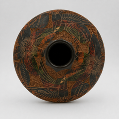 Nicaraguan Carved Hummingbird Studio Art Pottery Vessel by Jose Guerrero