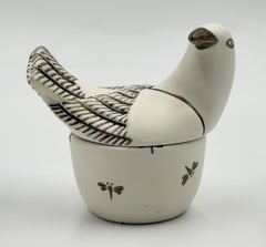 Emilia Castillo Taxco Porcelain & Pure Silver Dove Jewelry Box, Mexican Modern