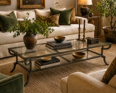 Minton-Spidell Cardiff Couchtisch aus Eisen und Glas, modernes Design aus Los Angeles