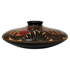 Pedro Guerrero Nicaraguan Chorotega Hand-Carved Ceramic Fish Bud Vase