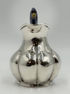 Los Castillo Taxco Silver Plate & Lapis Parrot Pitcher, Mexico 1970s