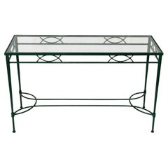 Mario Papperzini per Janus et Cie: consolle “Green Iron and Glass”